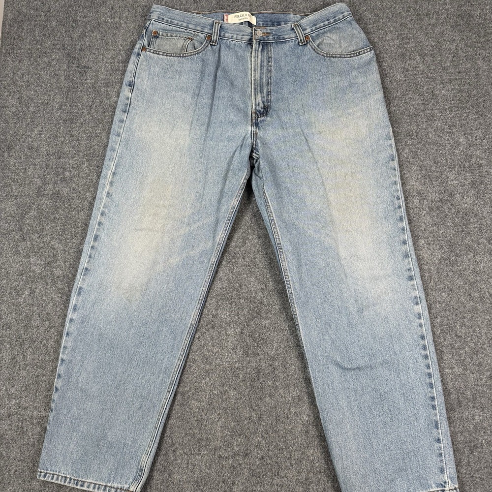 👖 Levi's 550 Relaxed Fit Jeans Men 40x32 Light Wash Blue Denim 100% Cotton 90s